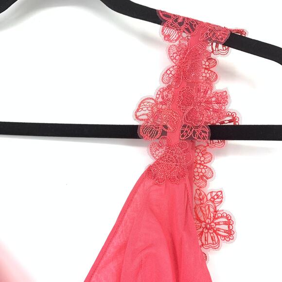 La Perla IT Sz 2 US S English Rose Ruffle Straps Silk Camisole Coral Pink NEW - Picture 5 of 9